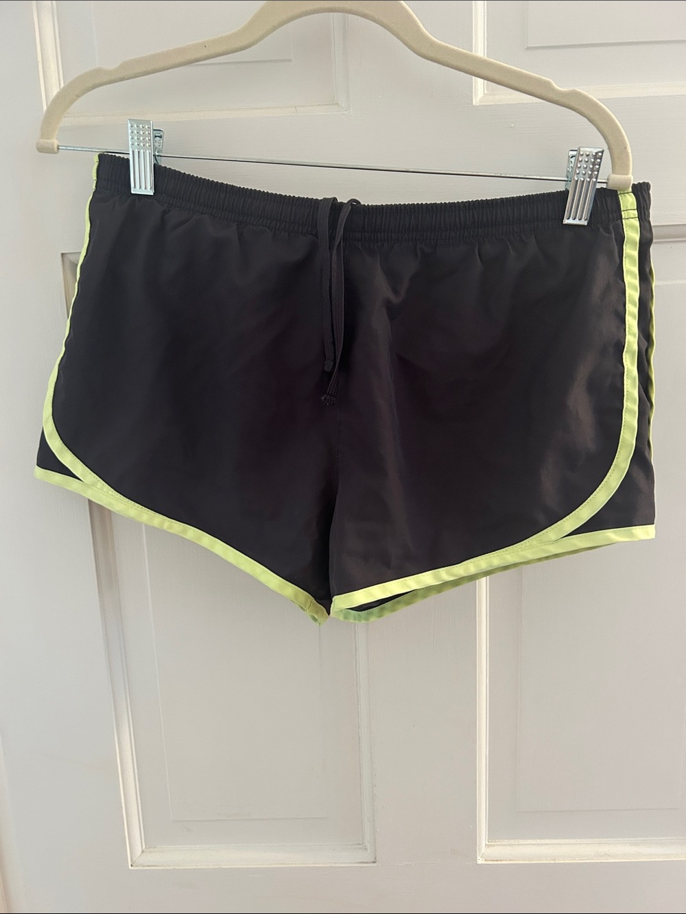 GAP Factory Black Athletic Shorts with Neon Yellow Trim
